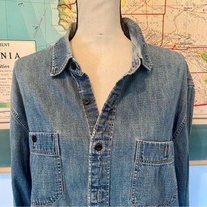 XL Wallace & Barnes Blue Denim Cowboy Shirt